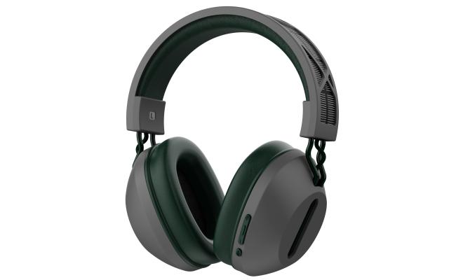 WiWU TD-06 Solar Wireless Active Noise Cancellation Headset, Bluetooth 5.3 Up to 30H Battery Life, HiFi Sound, Solar Charging - Gray + Army green